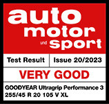  auto, motor und sport Rozměr: 255/45 R 20 105 V XL Velmi dobrá, 2. z 7 testovaných značek